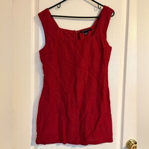French Connection Red Linen Blend Mini Dress Size 8 Party Festival Cocktail